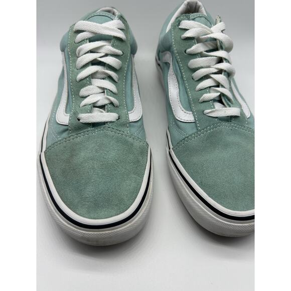 Vans Old Skool Men’s 8.5 Light Teal Suede Canvas Skate Shoes Classic Low Top - Picture 2 of 6